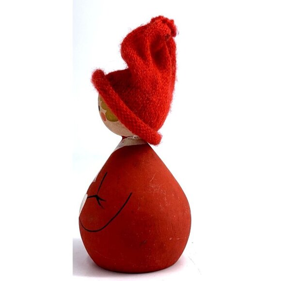 Bo Svensk Swedish Slojd Wood Hand Painted Signed Tomte Pixie Boy 4" FLAW - Picture 7 of 11